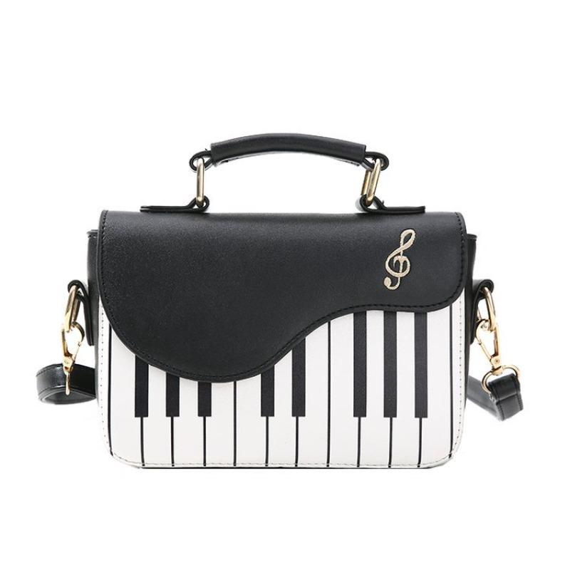 RUWB BAGS Mode Vrouwen Schoudertassen Piano Stijl Dames Tas PU Lederen Handtassen Casual Vrouwen Meisjes Tote tassen Billfold Portemonnee Flap Tas zwart