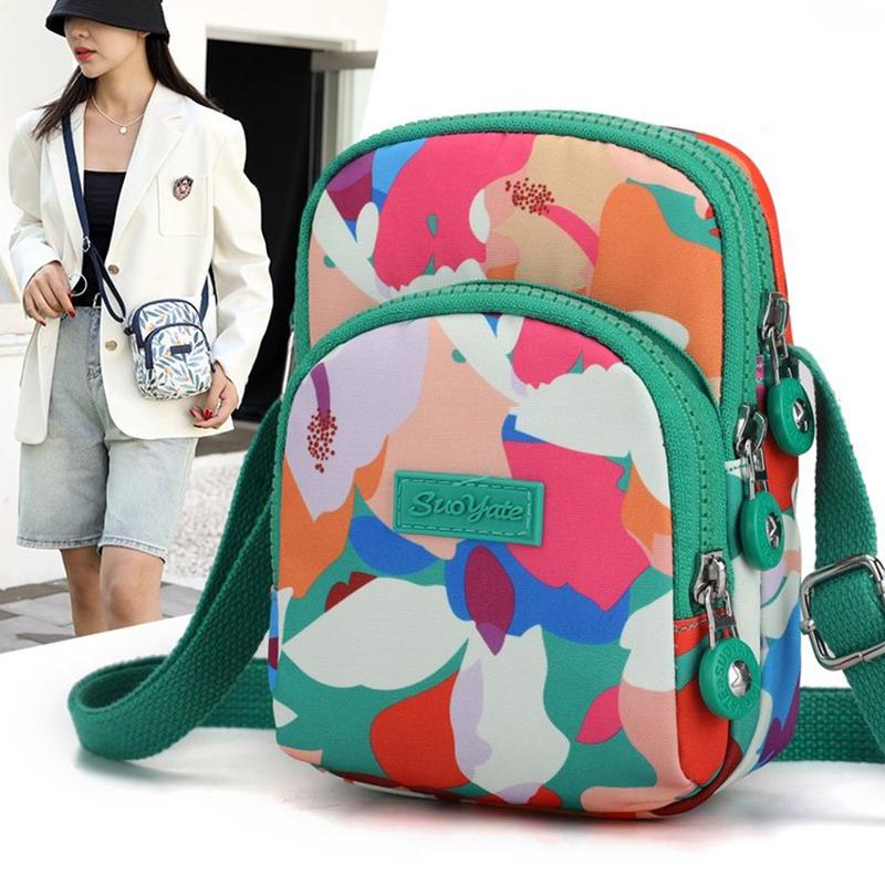 RUWB BAGS Crossbody Rits Mobiele Telefoon Dame Vrouwelijke Multifunctionele Handtas Pols Portemonnee Dames Kleine Tas Dames Tas Waterdichte Schoudertas veelkleurig