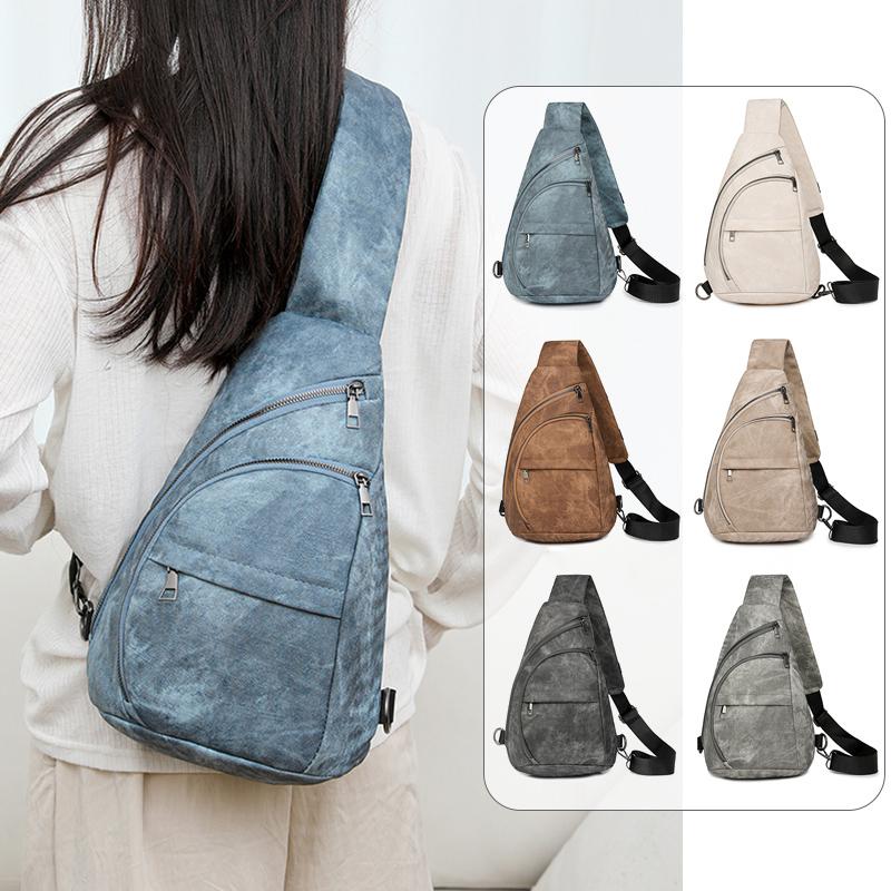Kuluosidi Zachte leren borsttas, outdoor crossbodytas, vintage dames schoudertas beige