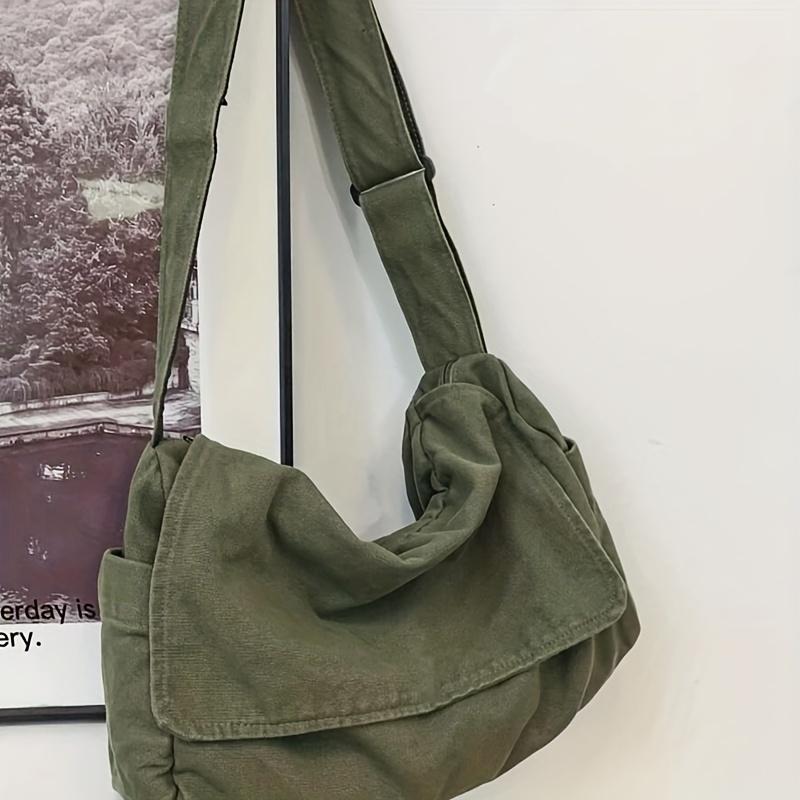 NATAWA Vrouwen Messenger Bag Vintage Handtas Canvas Tiener Schouder Tote Tassen Casual Handtas Crossbody Handtassen zwart