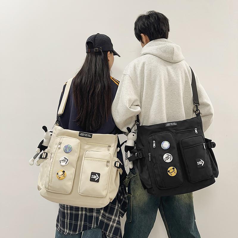 Kuluosidi Heren Messenger Bag Campus Class Schoudertas Studenten Crossbody Tas Grote Capaciteit Dames Tote Bag zwart