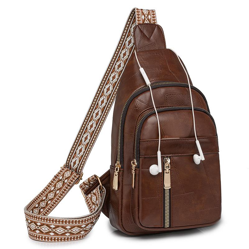 Umsif Sling Bag voor vrouwen Trendy heuptasjes Borsttassen voor werk Winkelen Veganistisch leren crossbodytassen voor vrouwen Sling Purse Rugzak met verstelbare riem