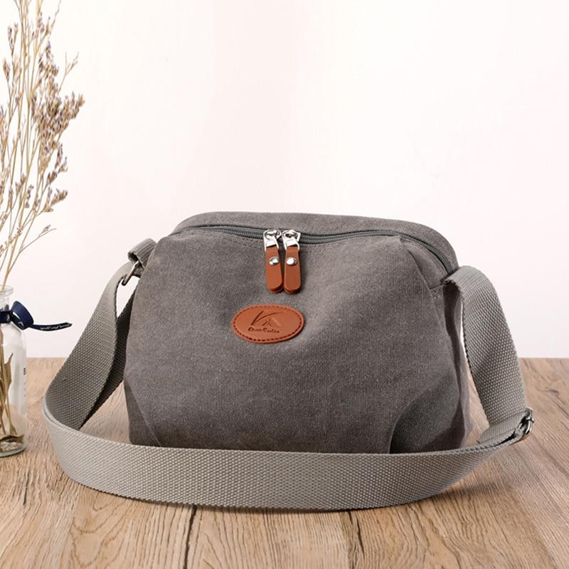 RUWB BAGS Dames Casual Crossbody Tassen voor Vrouwen Messenger Bag 2024 Winter Vrouwelijke Kleine Canvas Clutch Handtassen Schoudertassen 26X17X11CM grijze kleur