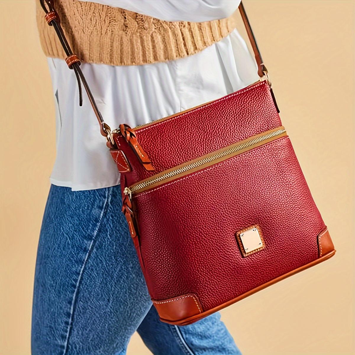 RUWB BAGS Retro Messenger Bag voor vrouwen Eenvoudige veganistische leren portemonnee Klassieke stijl Schoudertas zwart