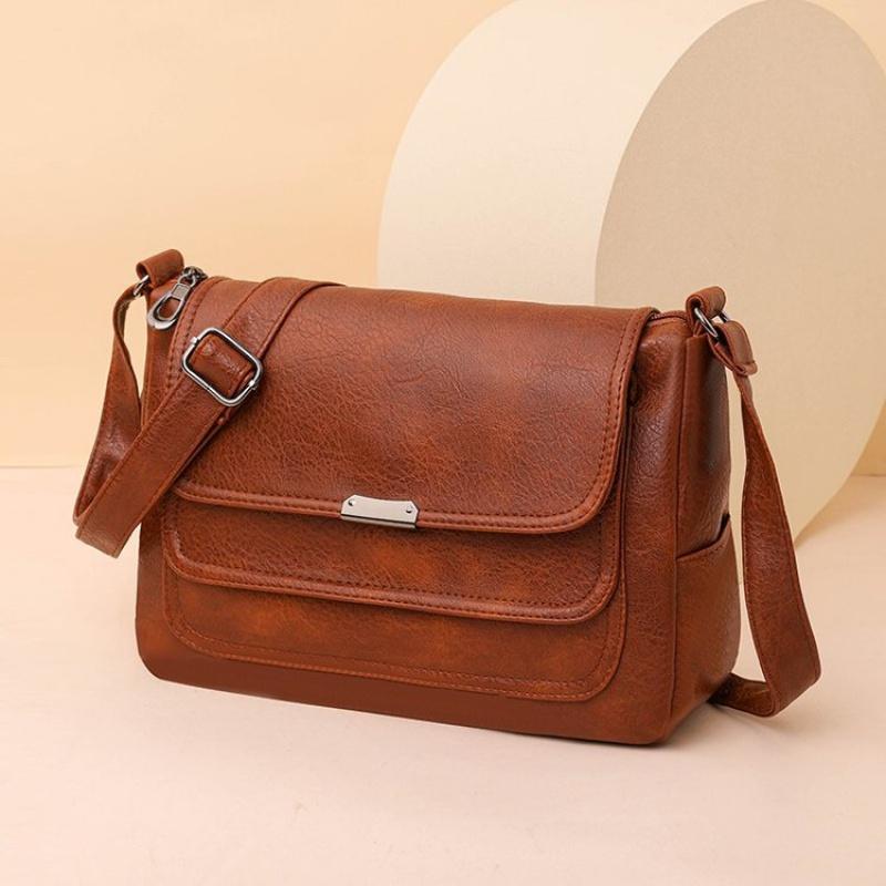 RUWB BAGS Dames Schouder Crossbody Tassen PU Leer Vrouwen Oksel Tassen 2024 Winter Effen Kleur Kleine Top-Handle Tassen Portemonnee Vrouwelijke Dagelijkse Handtassen beige
