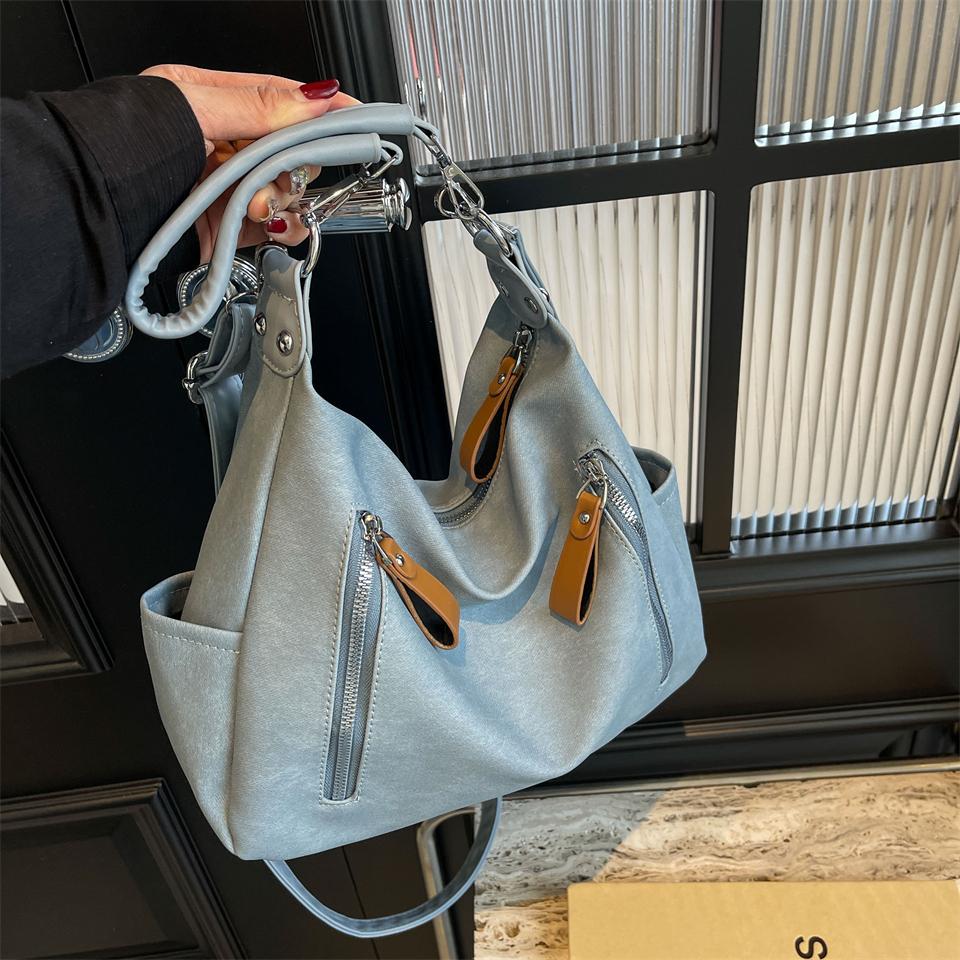 RUWB BAGS Casual Mode Dames Schoudertas Dames Effen Kleur Zachte Draagtas Vrouwelijke Winkelen Crossbody Handtas zwart