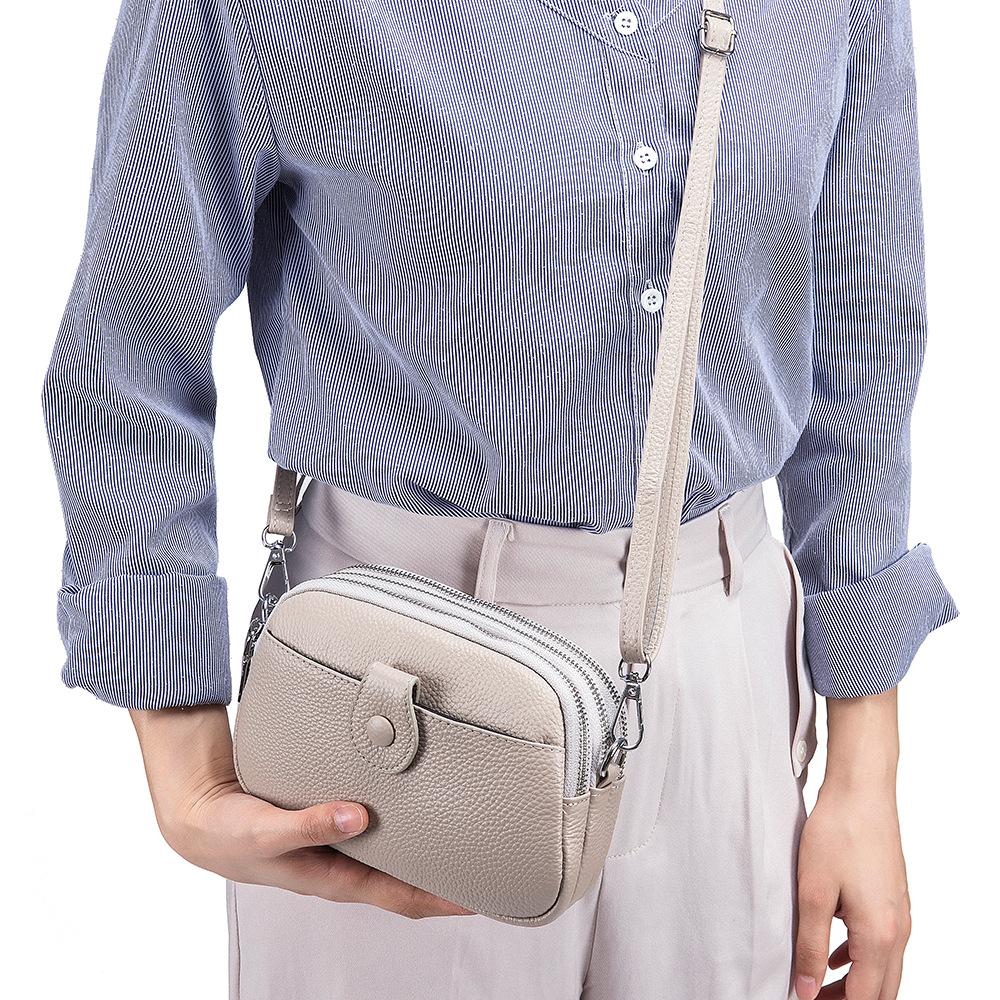 Leather bag Echte leren schoudertas voor dames, casual crossbodytas, designer kleine handtas, lippenstift, sleutel, telefoonhoesje, hoesje voor dames 20x7x13CM