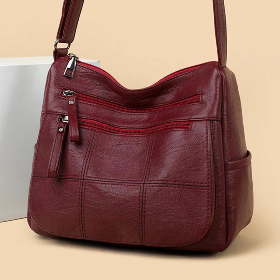 Leather bag Zachte PU leren crossbody tassen voor vrouwen Luxe handtassen Damestassen Designer Hoge kwaliteit schoudertas
