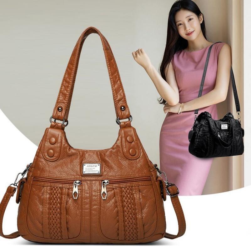 RUWB BAGS Luxe Handtassen Dames Tassen Designer Crossbody Grote Capaciteit Vrouwelijke Schoudertas Modemerk Dames Leren Koerierstassen grijze kleur