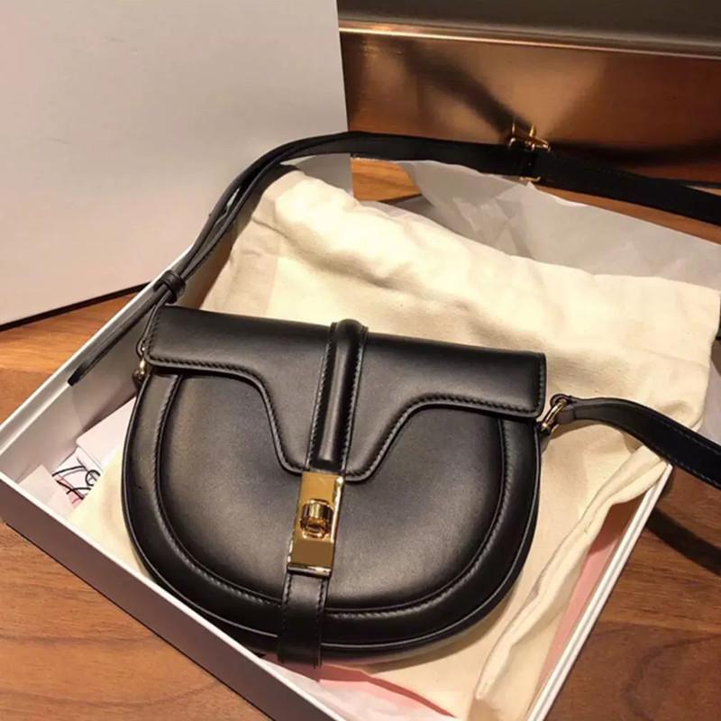 VantaGoods 2024 Dames Modieuze Echte Lederen Halfronde T-vormige Zadel Crossbody Tas