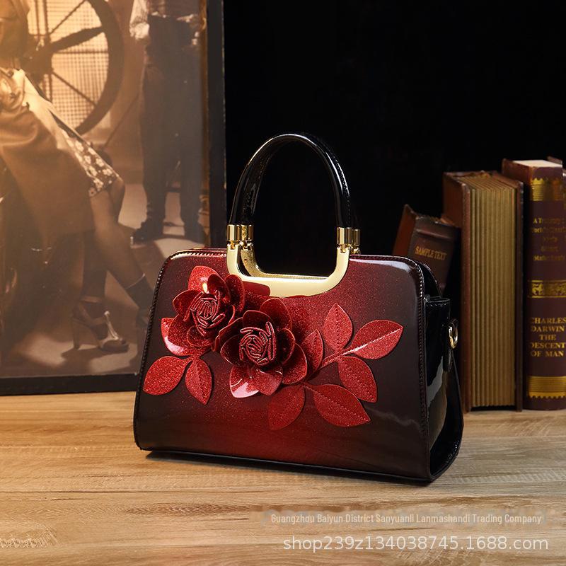 VantaGoods 2023 Fashion Gradient Schoudertas:  High-End Patent Leather Messenger Bag zilver