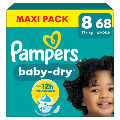 Pampers Baby-Dry luiers, maat 8 Extra Large 17+kg, maxiverpakking (1 x 68 luiers