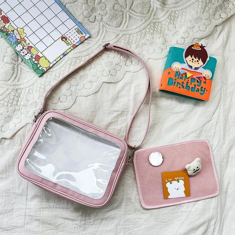 Warm clothes family Luxe Pu Ita tas Crossbody vrouwen zoete Lolita tassen schattige transparante zak Japanse stijl schoudertas portemonnees en handtassen