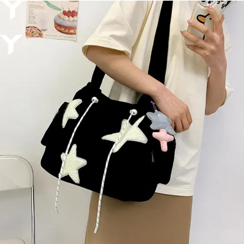 Warm clothes family Meisjes schattige sterrenprint schoudertassen vrouwen Japanse casual mode crossbody tas Y2k streetwear tassen voor studenten