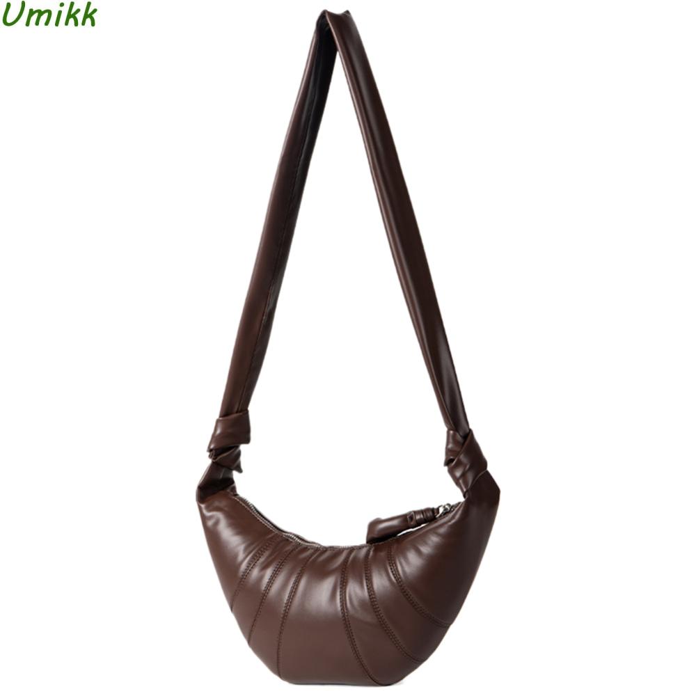 Warm clothes family Hoogwaardige zachte leren halve maan Dumpling-tas voor vrouwen 2024 Trend Halve maan Koehoorn tas Luxe merken Dames Schoudertas Satchel kaki
