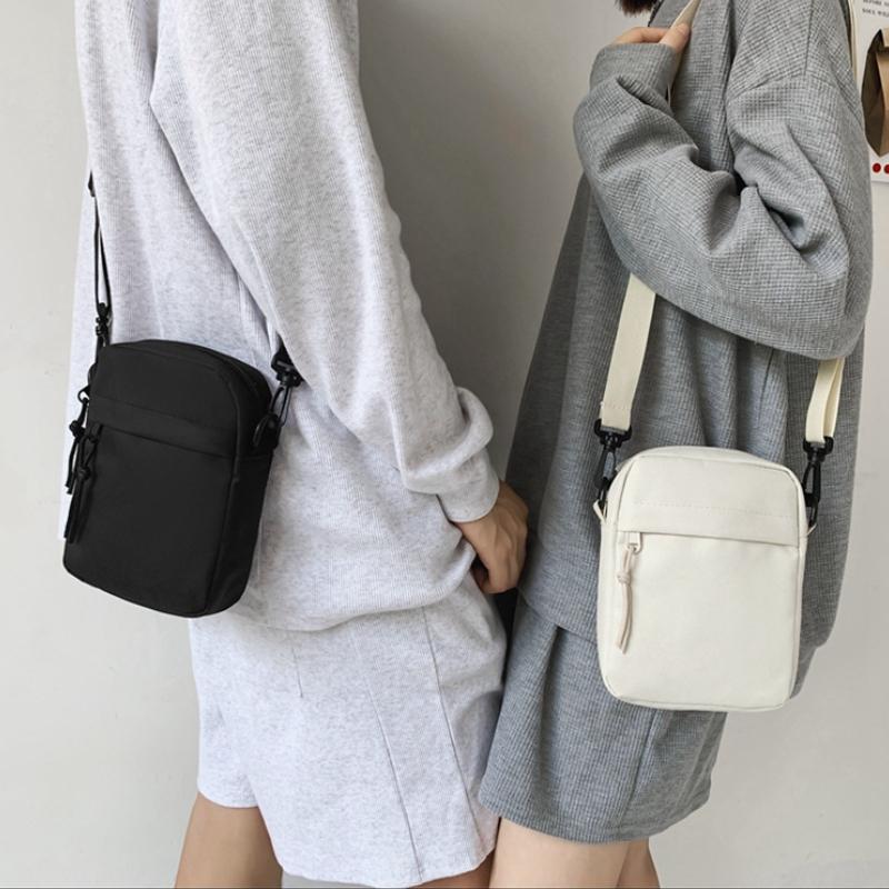 Warm clothes family Canvas Dames Crossbody Tas Trend 2024 Oxford Schouder Handtas Koreaanse Effen Kleur Studenten Telefoon Tas Eenvoudige Shopper Tassen Portemonnee zwart