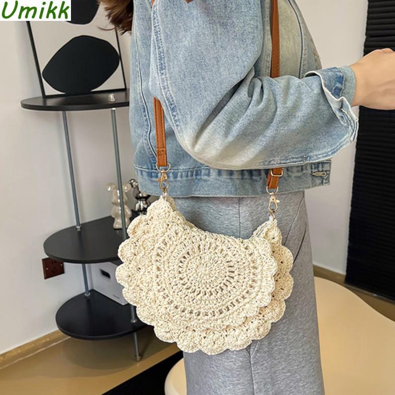 Warm clothes family Holle gebreide sling portemonnee zomer haak crossbody tas vrouwen handgemaakte geweven schoudertas verstelbare band esthetische strandtassen