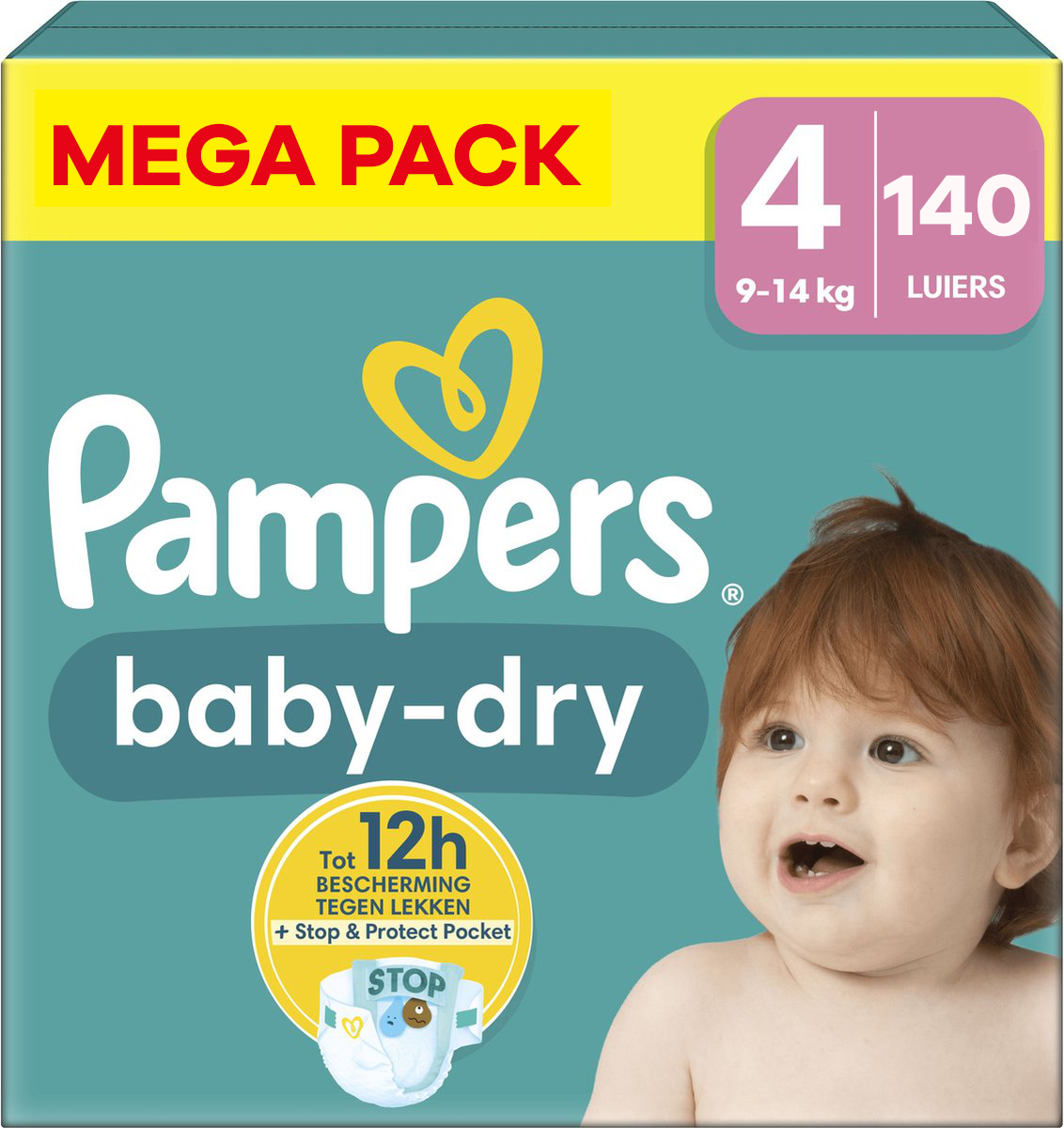 Pampers  Baby Dry - Maat 4 - Mega Pack - 140 stuks - 9/14 KG