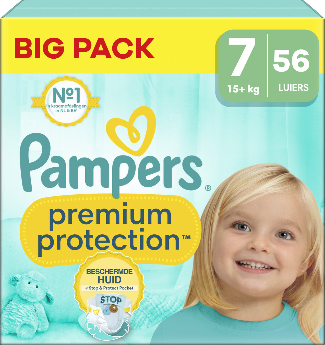 Pampers  Premium Protection - Maat 7 - Big Pack - 56 luiers - 15+ KG