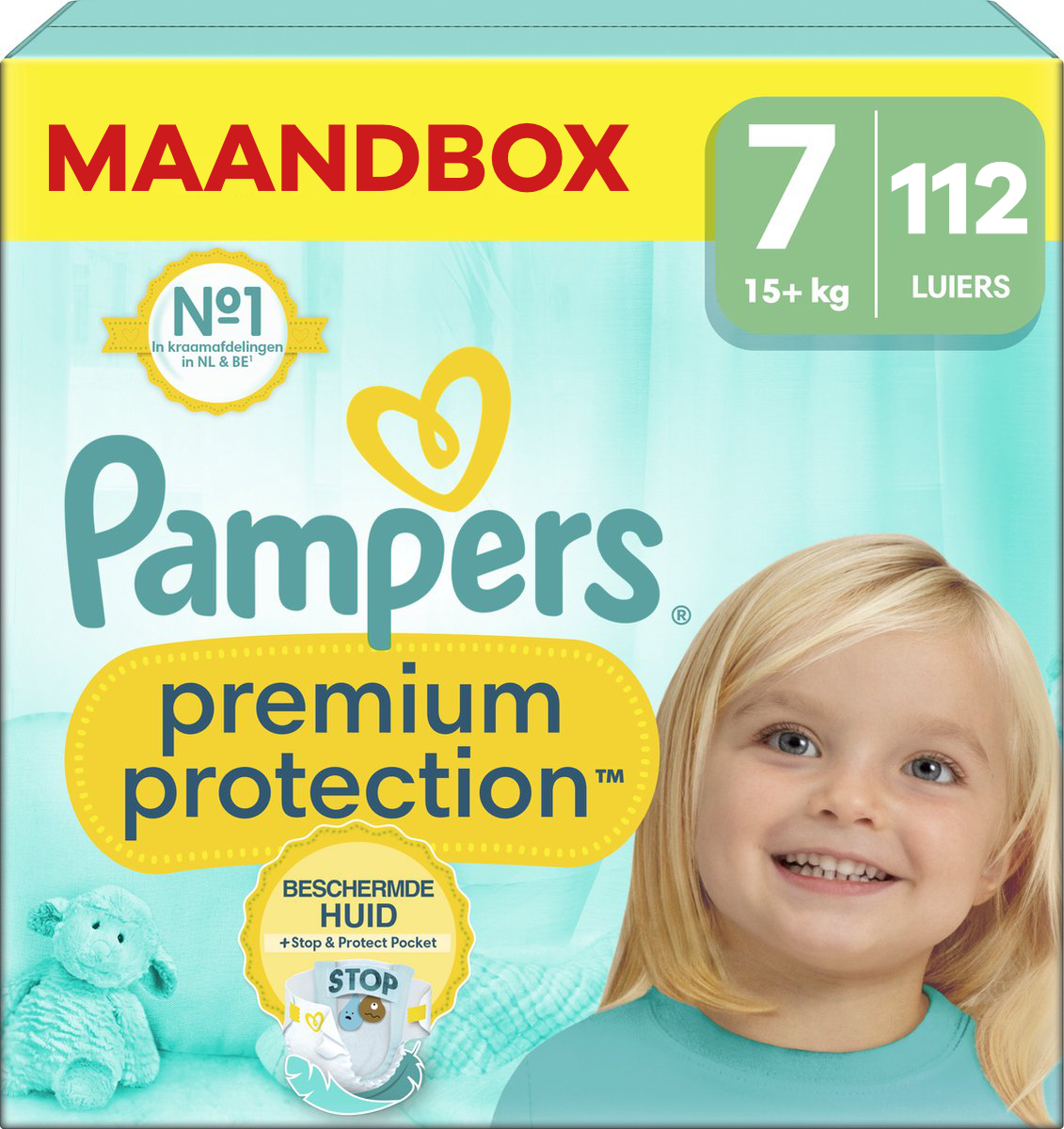 Pampers  Premium Protection - Maat 7 - Maandbox - 112 luiers - 15+ KG