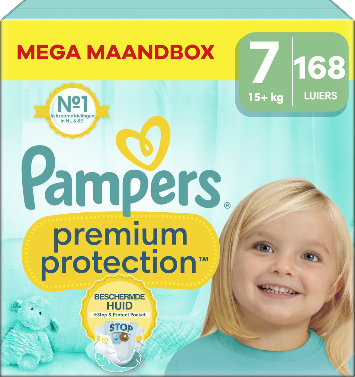 Pampers  Premium Protection - Maat 7 - Mega Maandbox - 168 luiers - 15+ KG