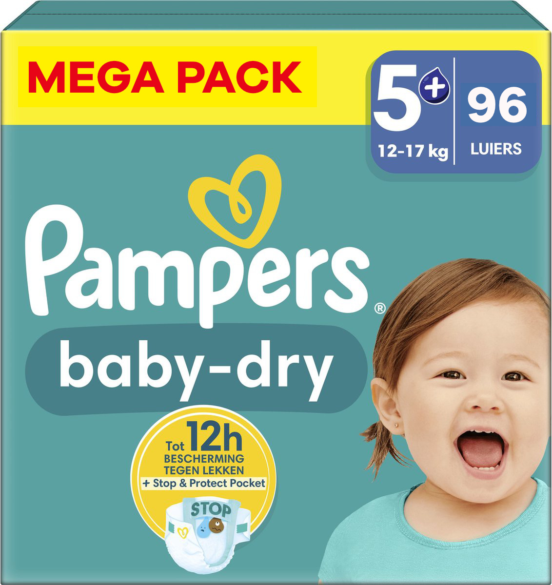 Pampers  Baby Dry - Maat 5+ - Mega Pack - 96 stuks - 12/17 KG