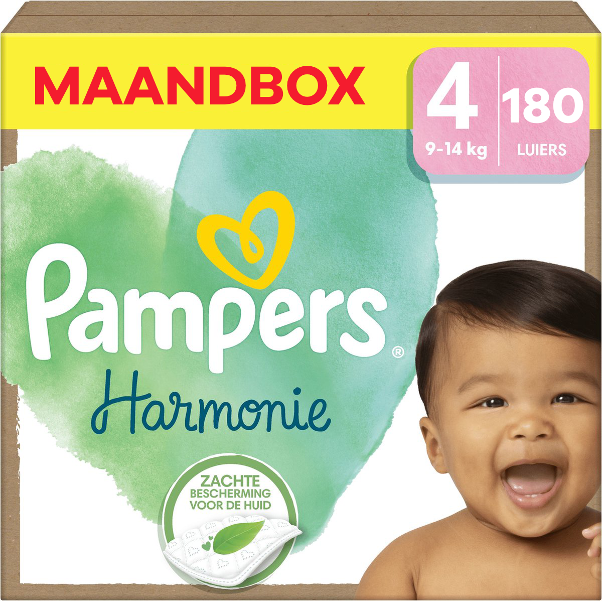 Pampers  Harmonie - Maat 4 - Maandbox - 180 stuks - 9/14 KG