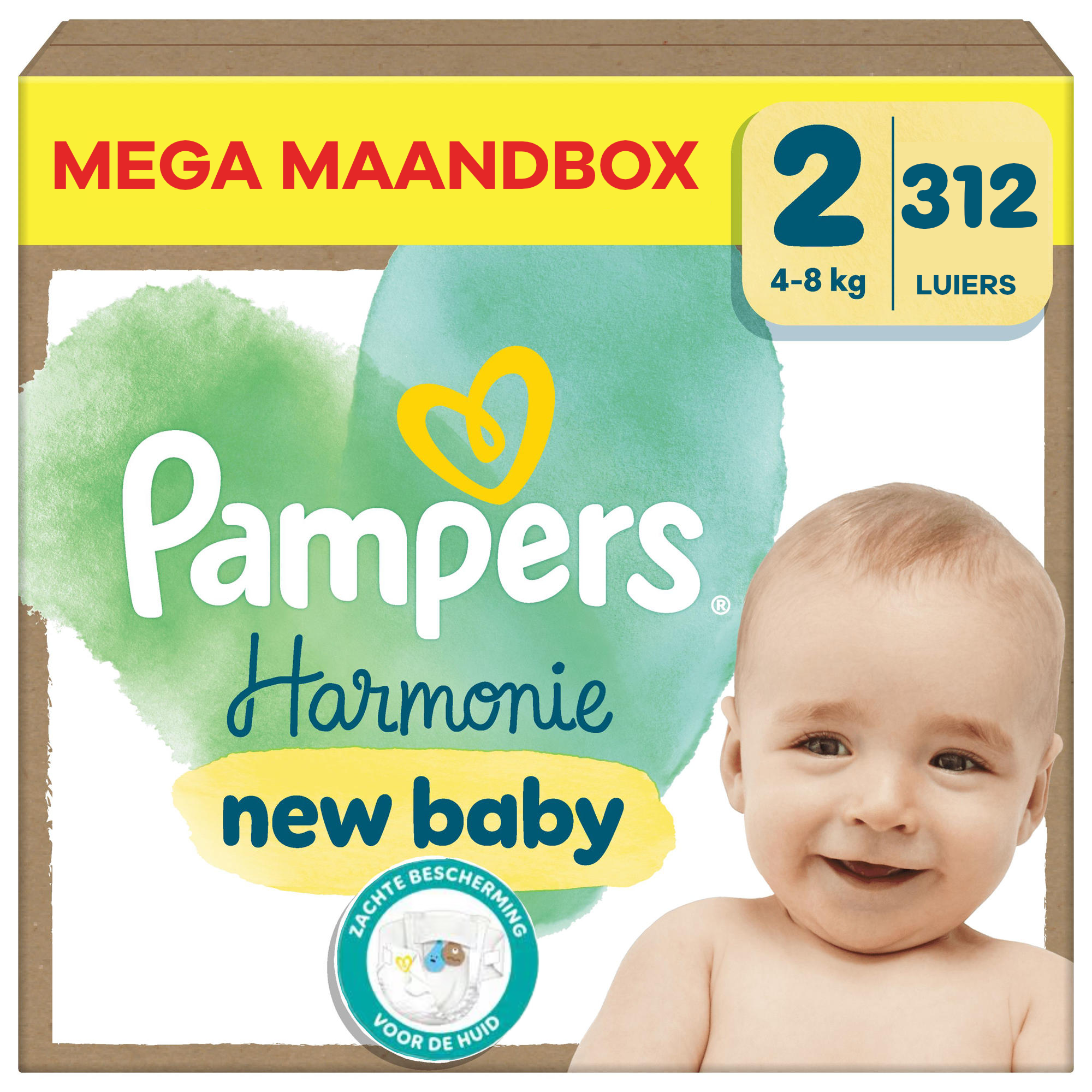Pampers  Harmonie - Maat 2 - Mega Maandbox - 312 stuks - 4/8 KG