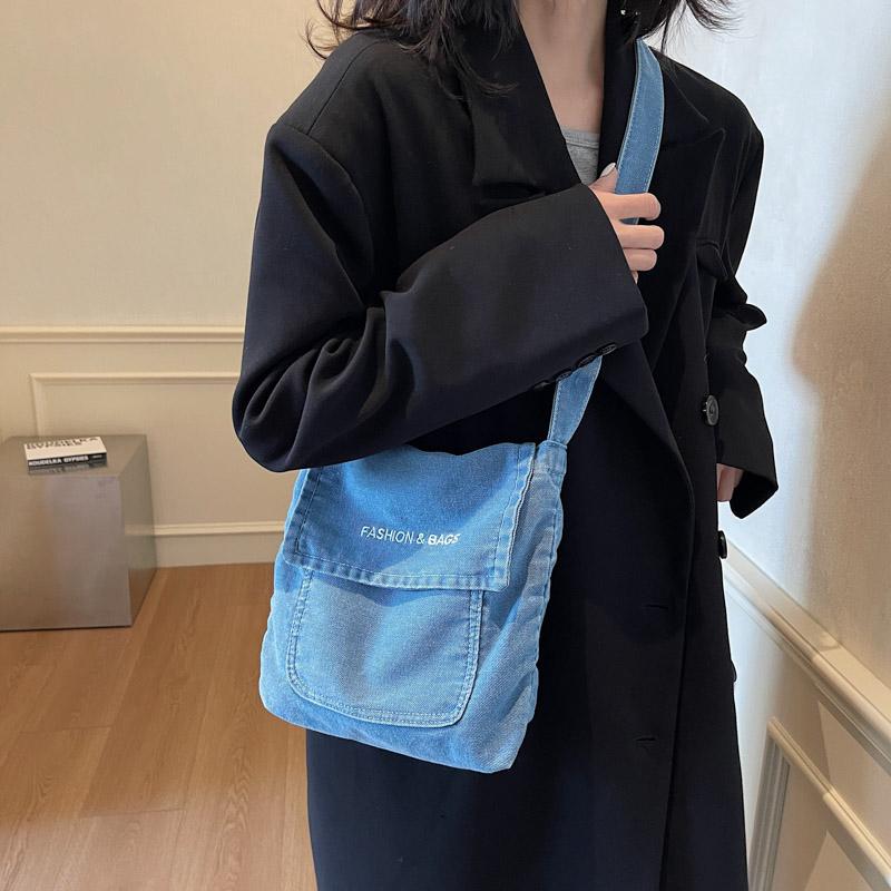 RUWB BAGS Mode Kleine Denim Handtas Damestas Designer Dames Handtassen Clutch Portemonnees Jean Denim Tote Schouder Crossbody Vrouwen Messenger Bag zwart