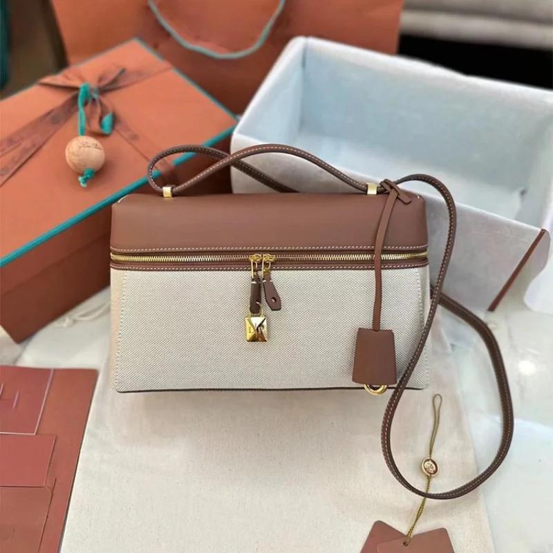 Sports bag Stijlvolle crossbody-schoudertas Temperament All-in-one luxe kleurcontrastontwerp Tote Vintage doosvormige leren crossbody-tas