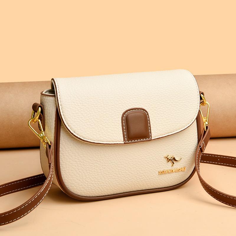 Sports bag Echte leren, eenvoudige, kleine schoudertas voor dames, effen kleur, brede band, crossbodytas
