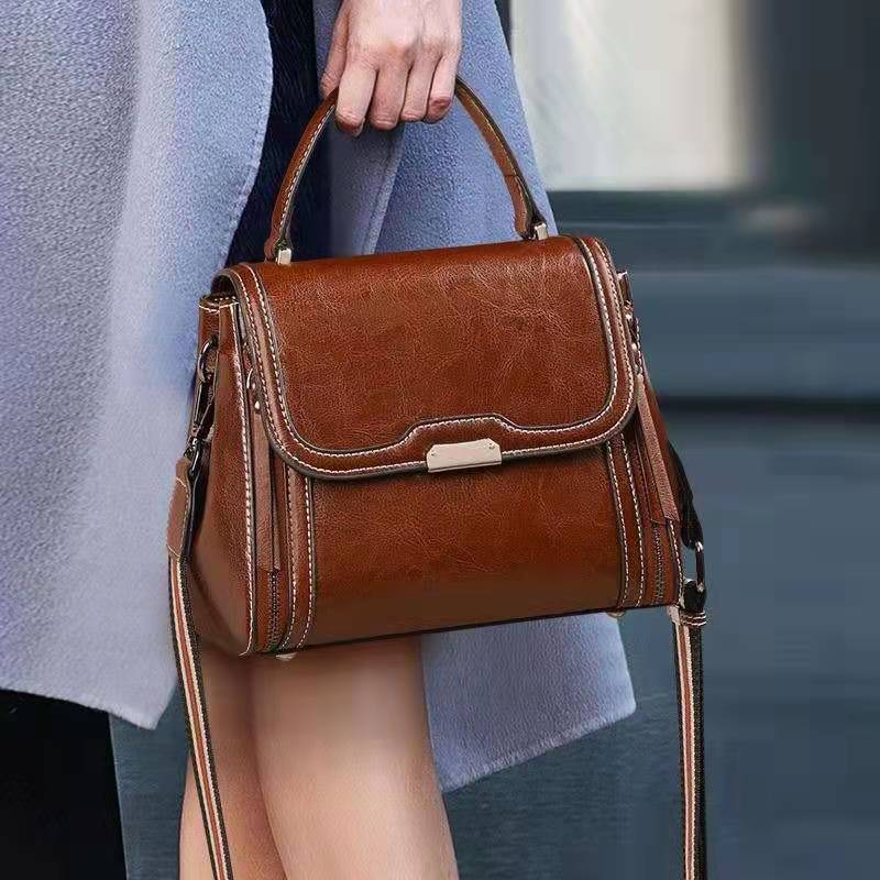 Sports Trend Bag Vintage stijl Echt leer Premium Sense All-match Kleine vierkante tas Koeienhuid Schoudertas Crossbody tas One Size wit
