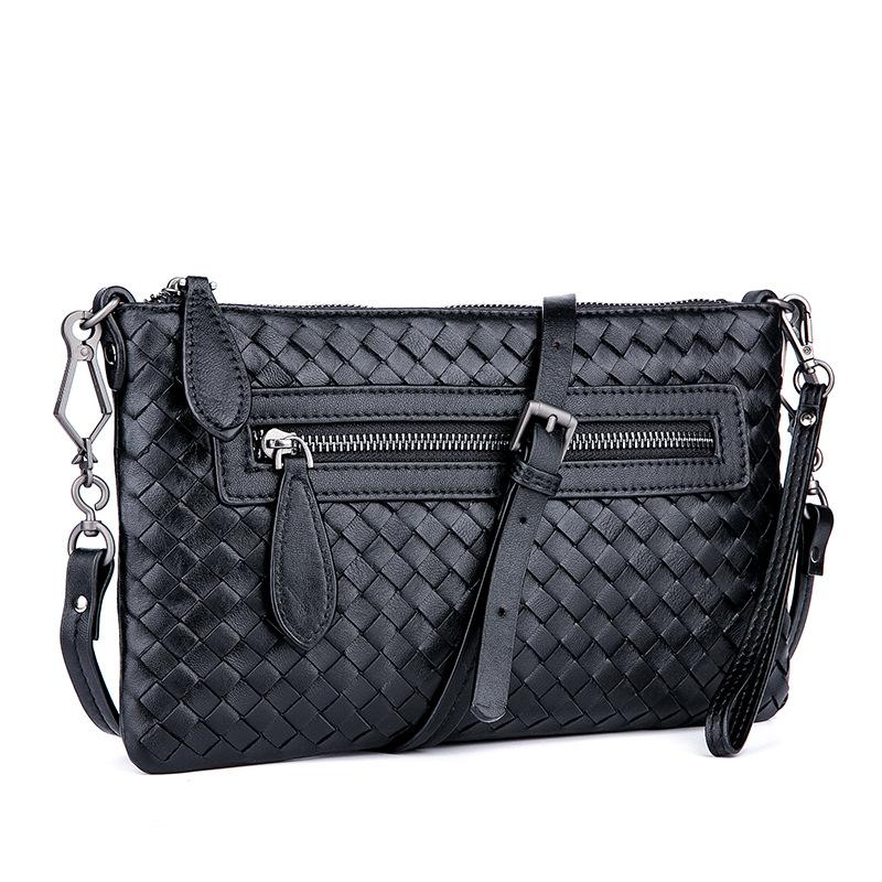 Purple Rose Cross Border Trend Nieuwe tas van echt leer voor dames Mode dames diagonale crossbody tas Handtas handgeweven tas voor dames 27cmx1cmx16cm rozerode kleur