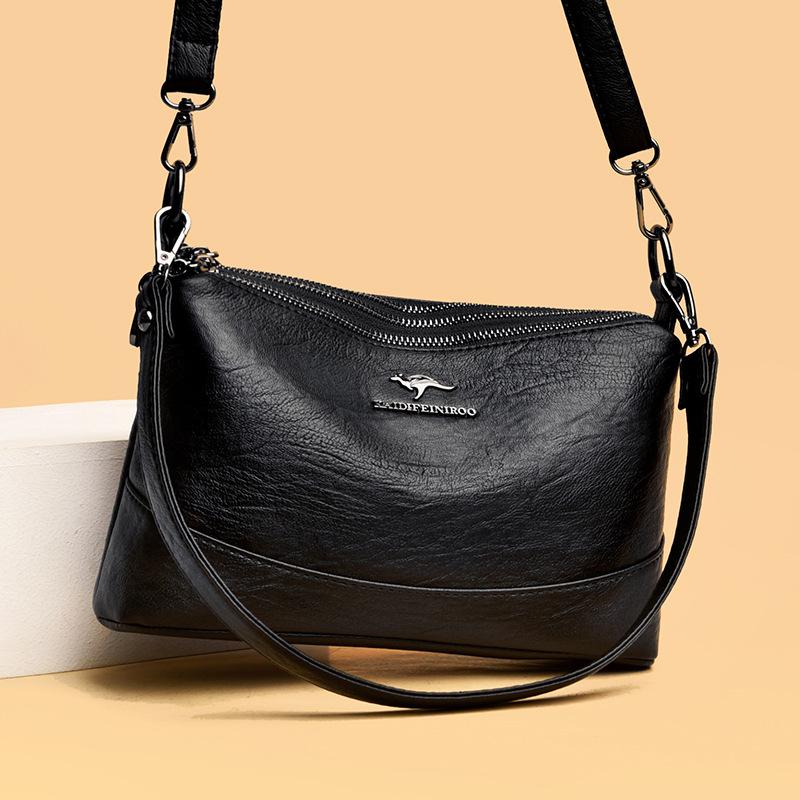 VIA ROMA Crossbody tas voor vrouwen van middelbare leeftijd, patchwork moedertas, schoudertas voor vrouwen zwart
