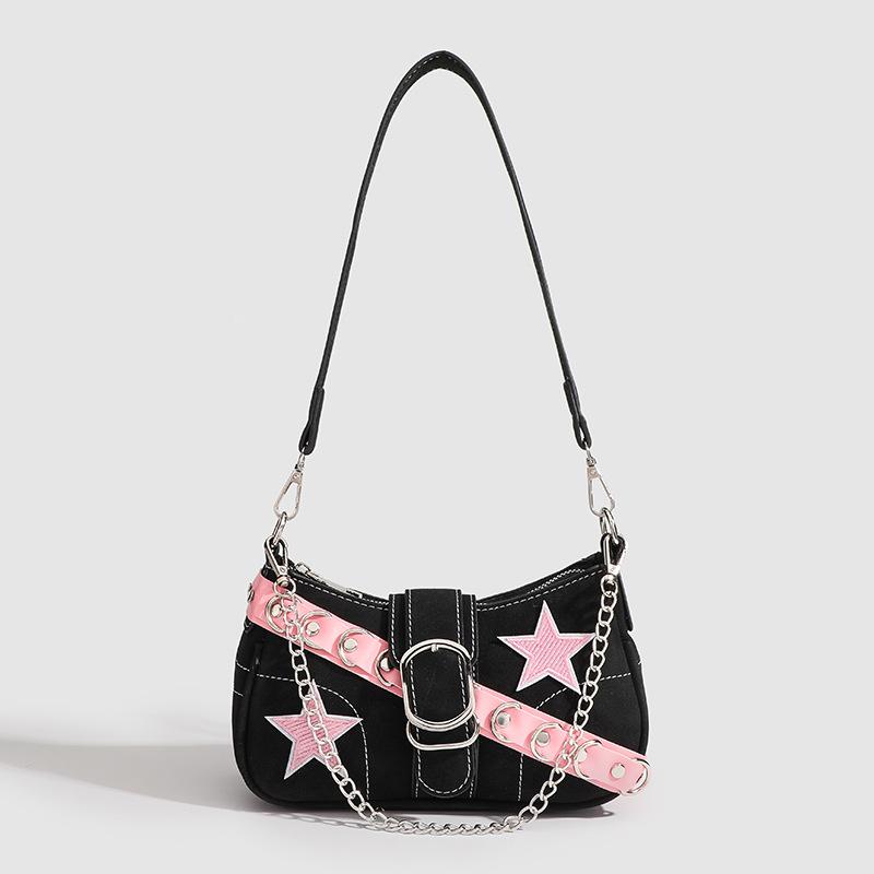Sports Trend Bag Nisontwerp met sterbaguette schoudertas ketting onderarmtas