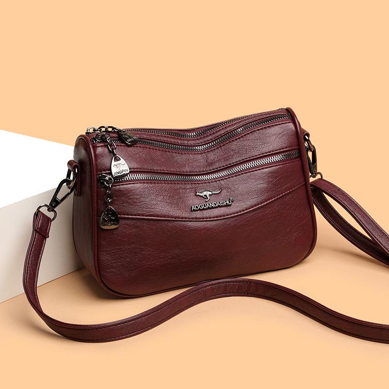 VIA ROMA Damestas Four Seasons Damestas Grote capaciteit Goede kwaliteit Een schouder schuine kruis tas Zachte textuur tas zwart