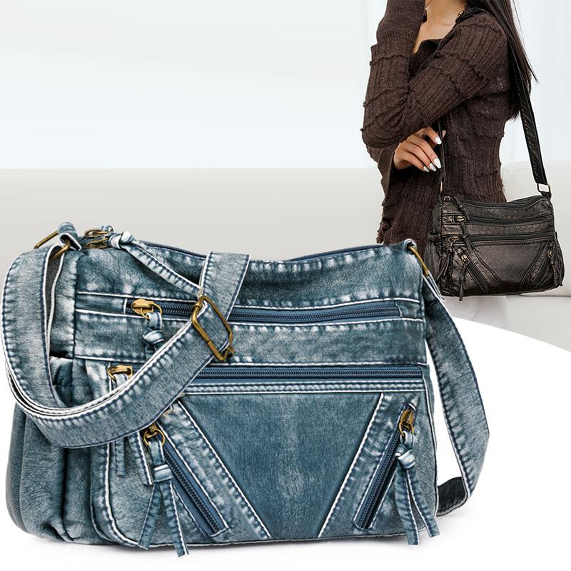 VIA ROMA Crossbody tas Mode Dames Tas Temperament Alle zachte leer Grote capaciteit Meerlaagse schoudertas bruin