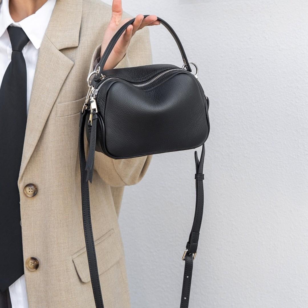 JMG Bags Leren damestas Mini tas Eenvoudige hoofdlaag Koeienhuid schoudertas Natuurlijke druppel Kleine vierkante tas Mode damestas Width 20 * Height 15 * Thick 8CM