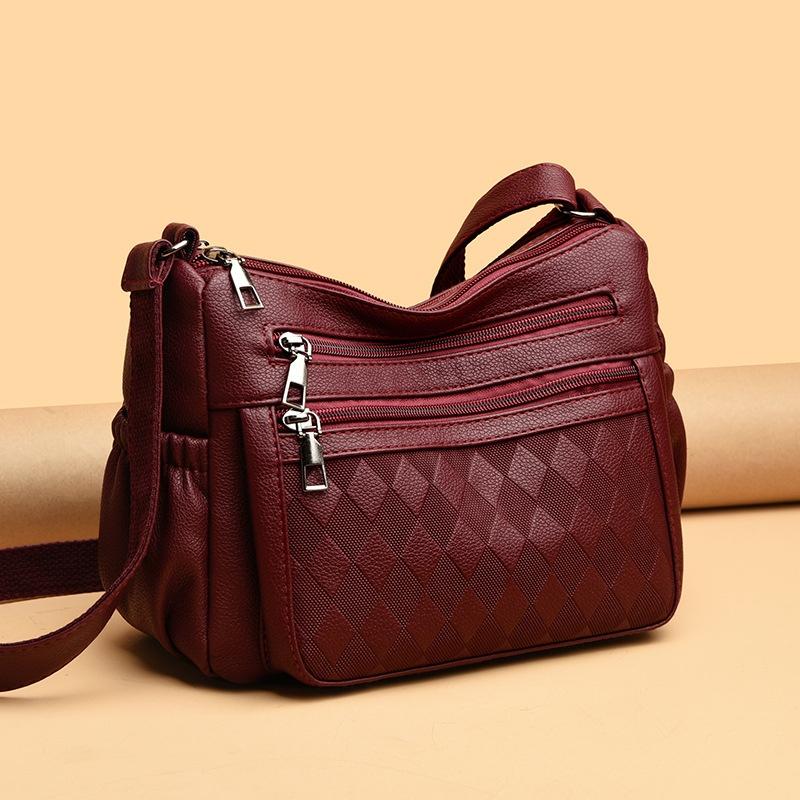 The best future Modieuze PU leren schoudertas voor dames, grote capaciteit, meerlaagse crossbody tas voor dagelijks gebruik zwart