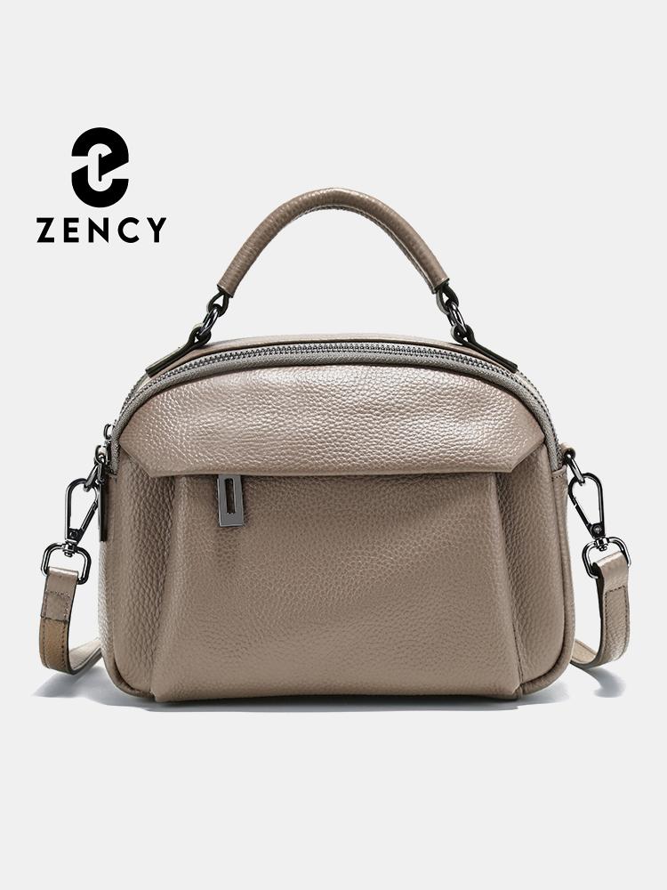 Zency Zachte leren schoudertas voor dames, crossbodytas, nieuw voor lente/zomer 2025 beige