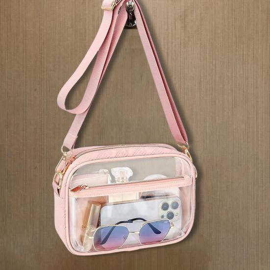 HOMEKA Crossbody tas Transparant Waterdicht Verstelbare band Draagbaar Lichtgewicht Ritssluiting Grote capaciteit Telefoon zwart