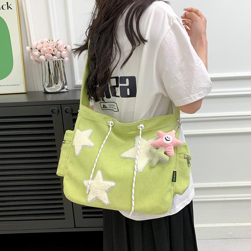 KULUOSIDI BAG Vijfpuntige ster damestas Tote Bag Crossbody Bag College Student Bag wit