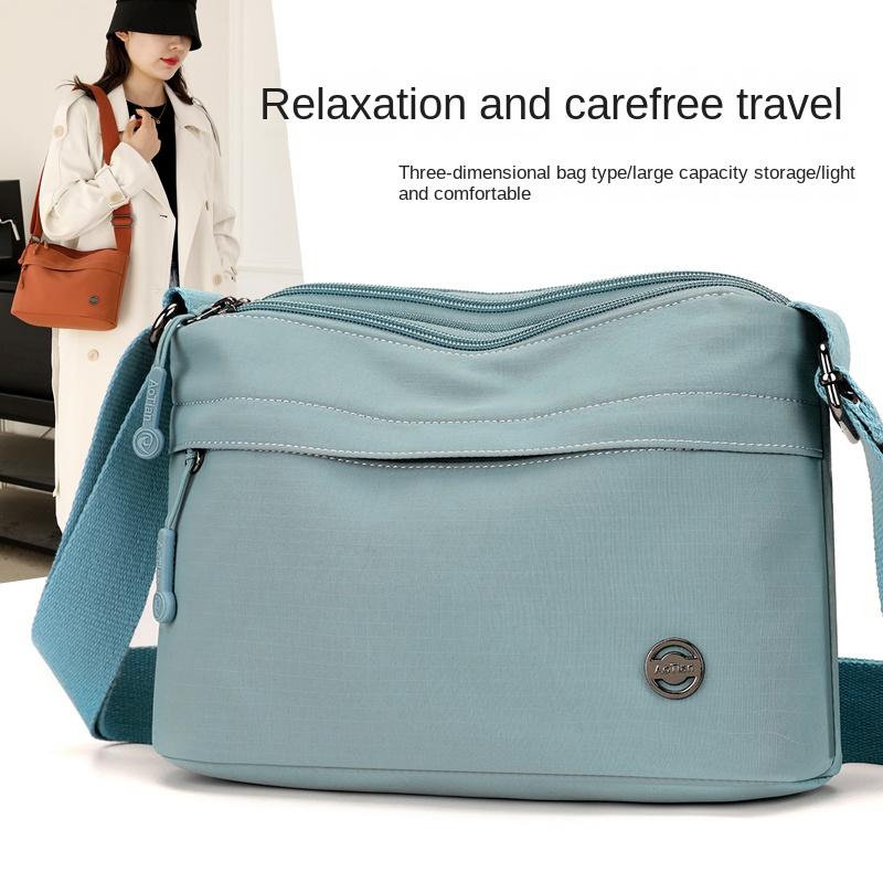 RUWB BAGS Retro zachte Oxford dames schoudertassen, casual effen kleur, kleine handtassen met handvat, dames modieuze schoudertassen blauw