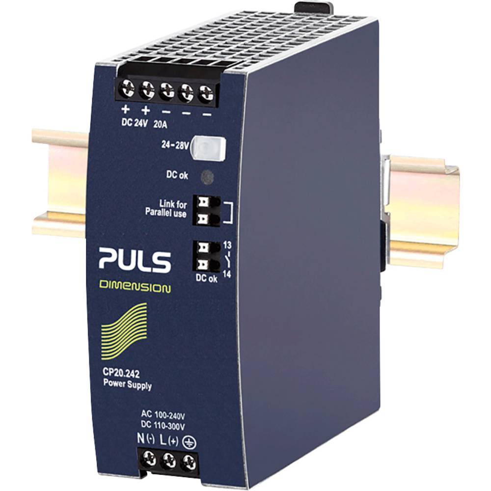 PULS DIN-rail netvoeding 24 V 20 A 480 W Aantal uitgangen: 1 x Inhoud: 1 stuk(s)