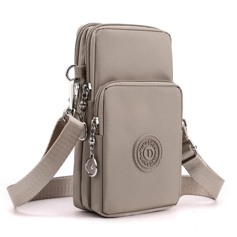 Love Home Garden Vrouwen mobiele telefoon tas Nylon mobiele telefoon tas Munt portemonnee riem Schoudertas Kleine crossbody tassen voor vrouwen Portemonnee reistas L zwart