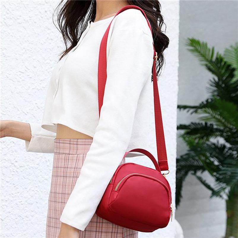 Lovely Home For Family Mode Multilayer Mini Handtas Nylon Doek Schouder Messenger Bag Grote Capaciteit Waterdichte Tas zwart