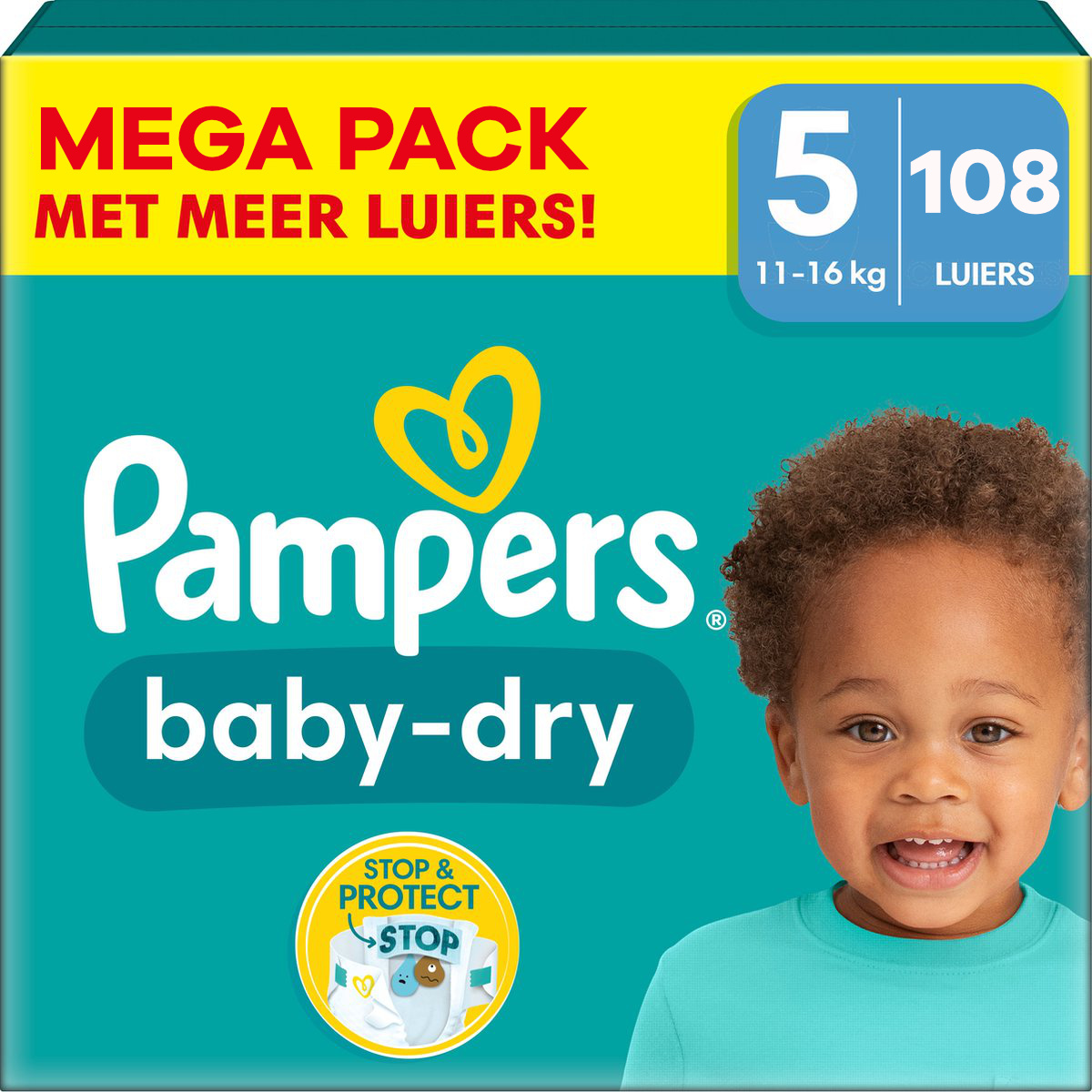 Pampers  Baby Dry - Maat 5 - Mega Pack - 108 stuks - 11/16 KG