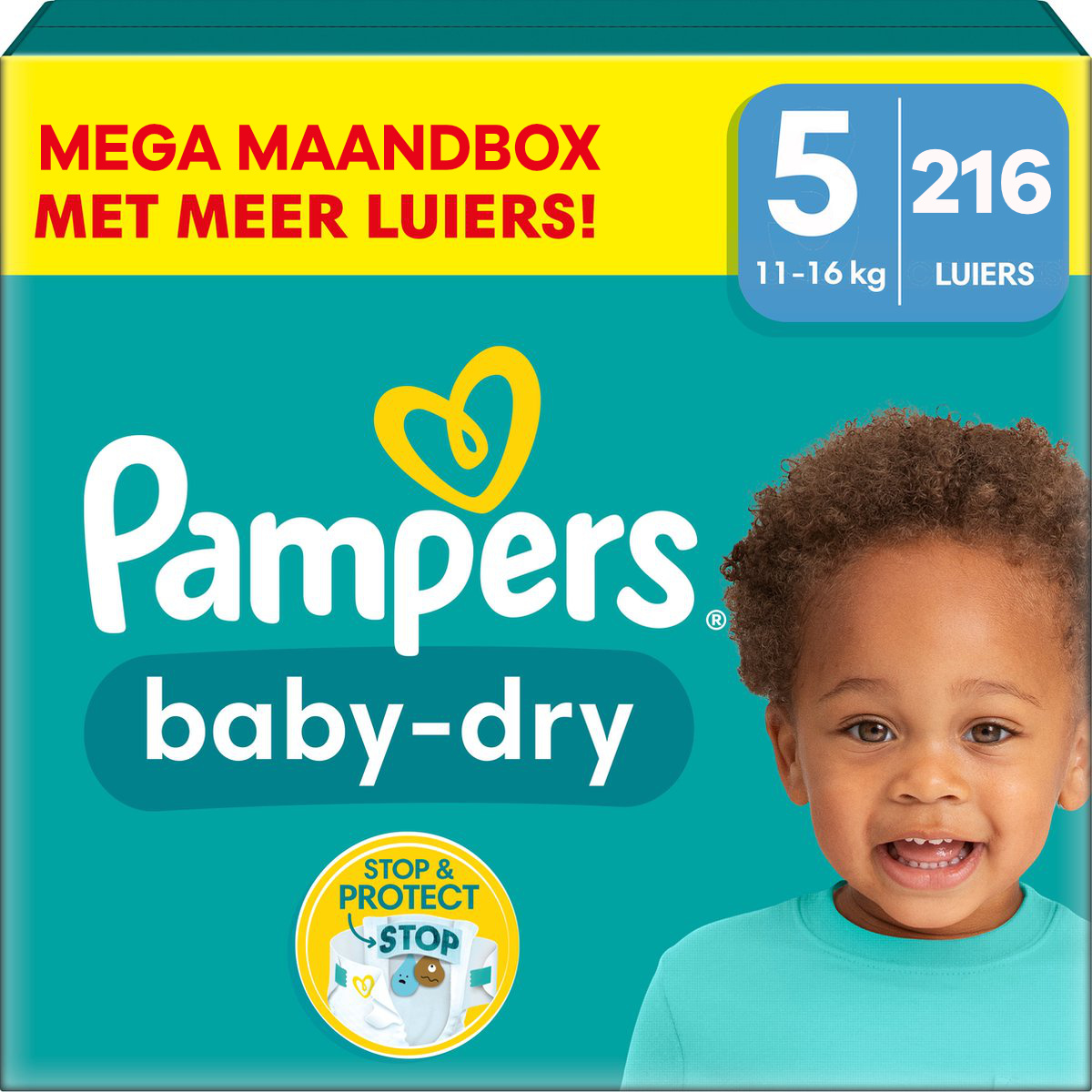 Pampers  Baby Dry - Maat 5 - Mega Maandbox - 216 stuks - 11/16 KG