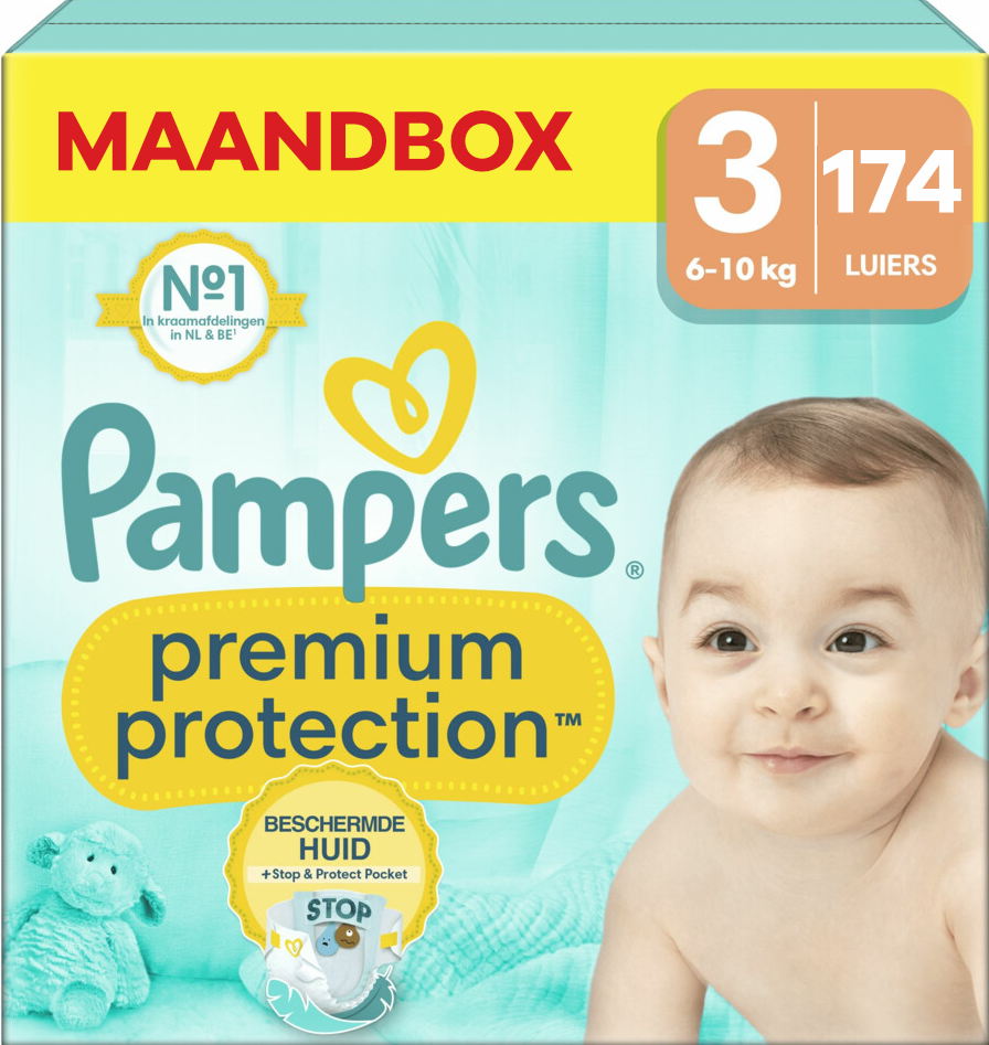 Pampers  Premium Protection - Maat 3 - Maandbox - 174 Stuks - 6-10 kg