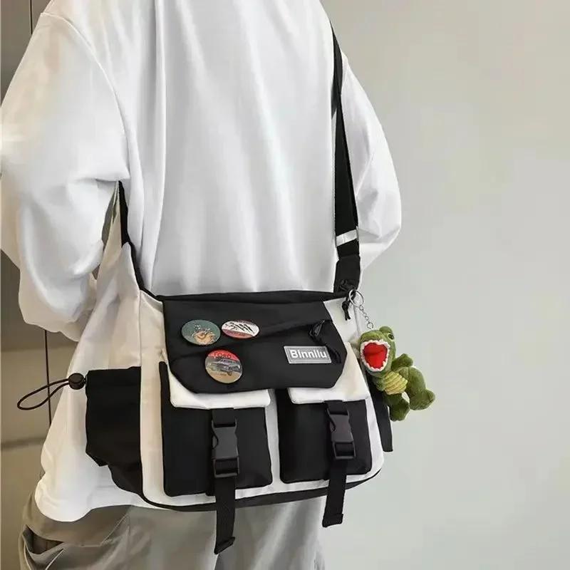 Versatile bag Harajuku Heren Nylon Crossbody Tassen voor Vrouwen Messenger Bag Meisjes Schoolboeken Tassen Jeugd Canvas Handtassen Schoudertas